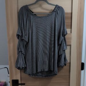 Maurices Black and White Striped Blouse